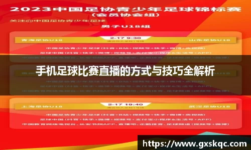手机足球比赛直播的方式与技巧全解析
