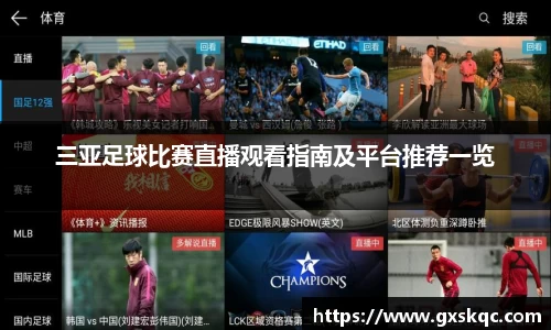 三亚足球比赛直播观看指南及平台推荐一览